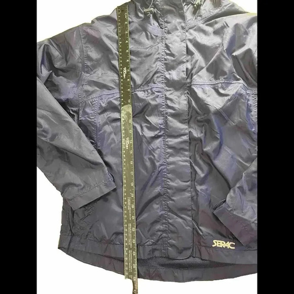 Navy Blue Serac Lightweight Raincoat Medium Preppy Back To School - Picture 4 of 7